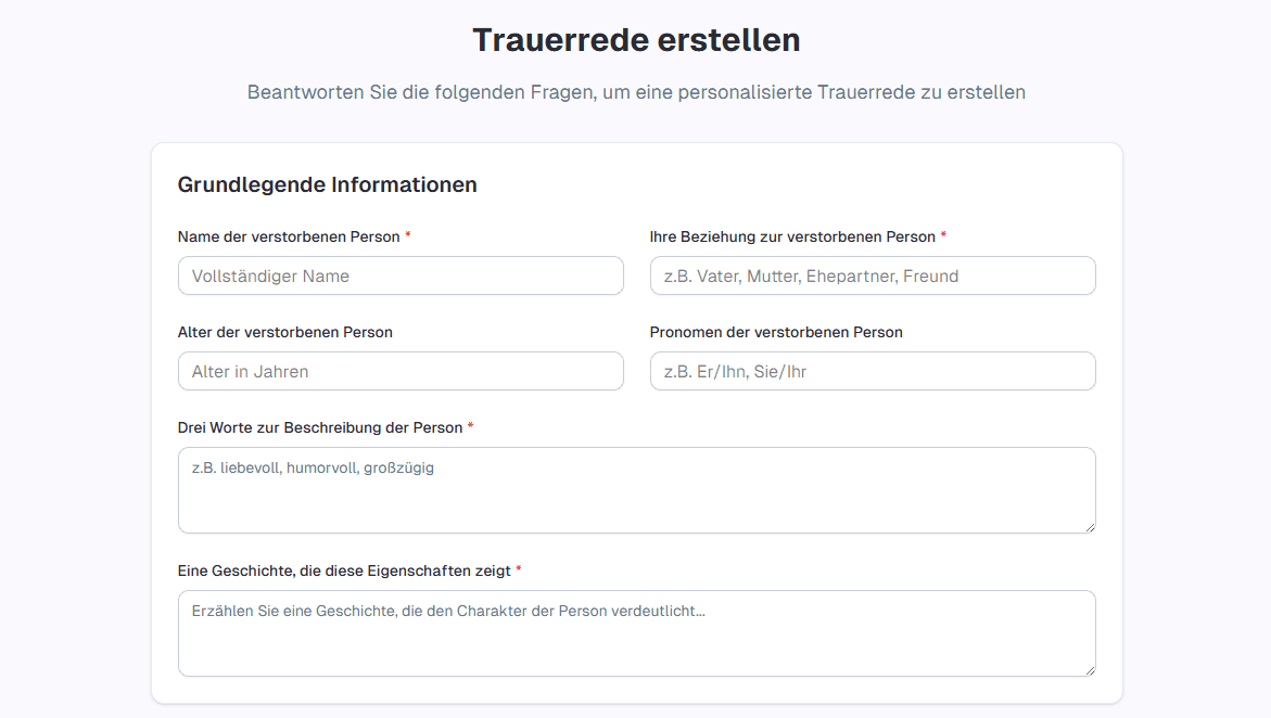 Trauerrede erstellen mit KI