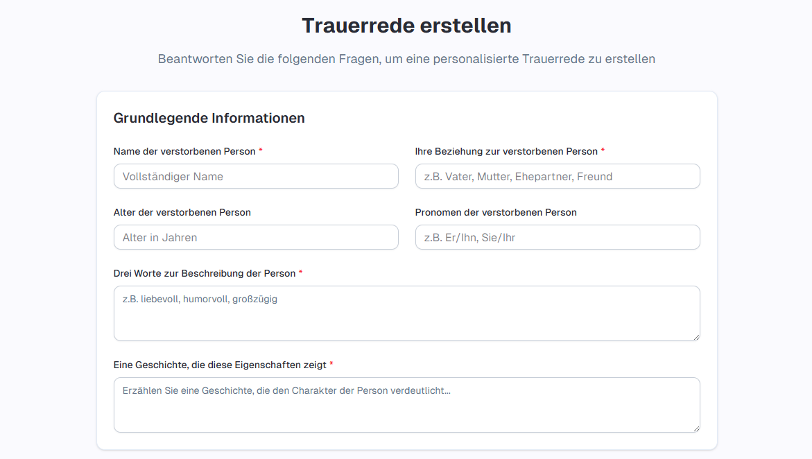 Trauerrede erstellen mit KI